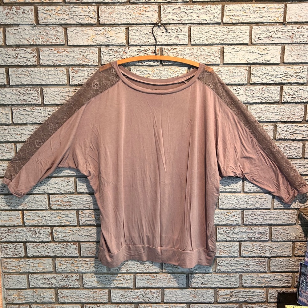 Torrid Super Soft Knits Mauve Lace Dolman Sleeve Top 2 2X 15748670